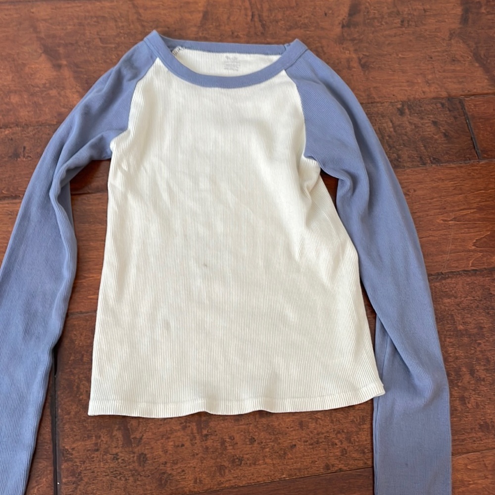 white and blue long slave tank top